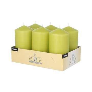 Stompkaarsen Ø 60 mm · 115 mm kiwi