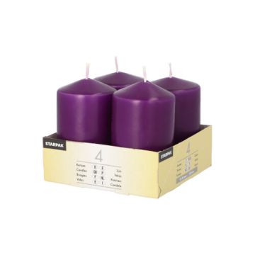 Stompkaarsen Ø 50 mm · 80 mm paars