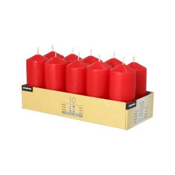 Stompkaarsen Ø 40 mm · 90 mm rood