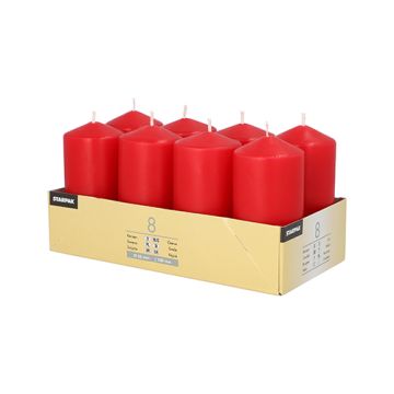 Stompkaarsen Ø 50 mm · 100 mm rood