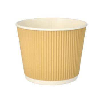 Dubbelwandige soepbekers van karton met ribbel, 998 ml, Ø 13,5 cm · 7,3 cm bruin/wit Ripple wall soepkommen en bowls