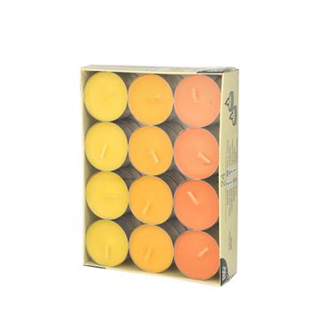 Theelichten Ø 38 mm · 16 mm "Geel, Oranje, Borneo"