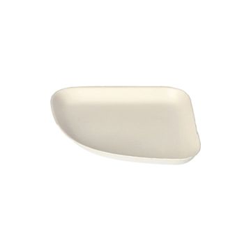 Bio bord kwart suikerriet "pure" 13 cm x 13 cm PFAS-vrij bagasse wit "Belle Vie, Ligne Carrée"