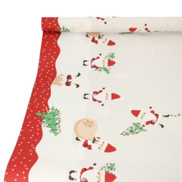 Tafelkleed, papier 6 m x 1,2 m "Lutins de Noel"