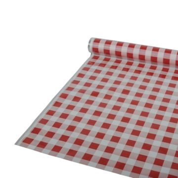Tafelkleed van LDPE 50 m x 80 cm rood brabants bont, vichy rood