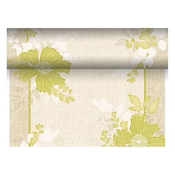 Tafellopers, stofkarakter, PV-Tissue Mix "ROYAL Collection" 24 m x 40 cm groen "Annabel"