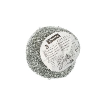 Professionele pannenspons van metaaldraad Ø 7 cm · 2 cm, metalen schuurspons, metaalspons, reinigingsspons, krachtig schurend