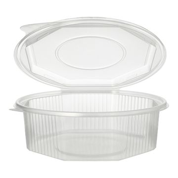 Verpakkingsbekers met deksel, PP 8-hoekig 1,5 l 5,9 cm x 18 cm x 18 cm transparant