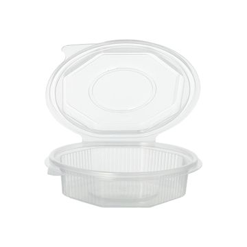 Verpakkingsbekers met deksel, PP 8-hoekig 250 ml 2,8 cm x 11 cm x 11 cm transparant