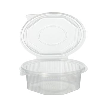 Verpakkingsbekers met deksel, PP 8-hoekig 375 ml 4,2 cm x 11 cm x 11 cm transparant