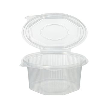 Verpakkingsbekers met deksel, PP 8-hoekig 500 ml 5,6 cm x 11 cm x 11 cm transparant