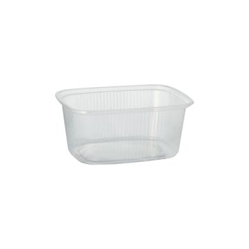 Verpakkingsbekers, PP plein 250 ml 4,9 cm x 8,1 cm x 10,8 cm helder