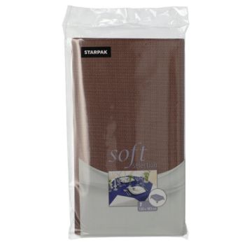 Tafelkleed nonwoven "soft selection" 120 cm x 180 cm, vochtbestendig, outdoor, bruin