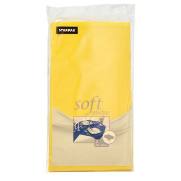 Tafelkleed nonwoven "soft selection" 120 cm x 180 cm geel