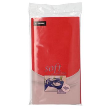 Tafelkleed nonwoven "soft selection" 120 cm x 180 cm rood