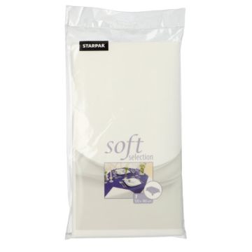 Tafelkleed nonwoven "soft selection" 120 cm x 180 cm wit