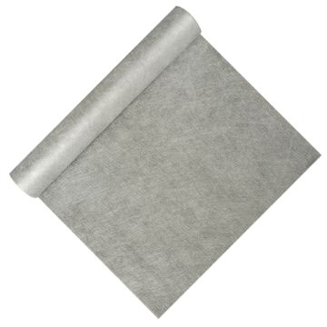 Tafellopers, stofkarakter, nonwoven "soft selection" 4,8 m x 40 cm zilver