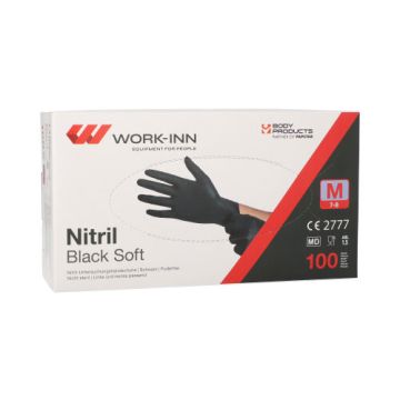 Nitril handschoenen ongepoederd "Black Soft" M zwart