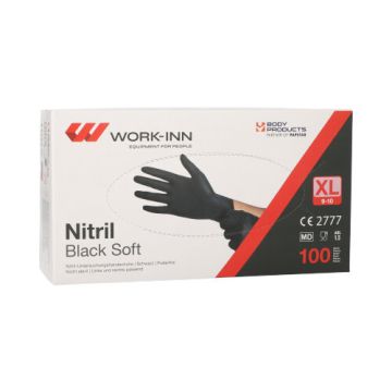 Nitril handschoenen, ongepoederd "Black soft" XL zwart