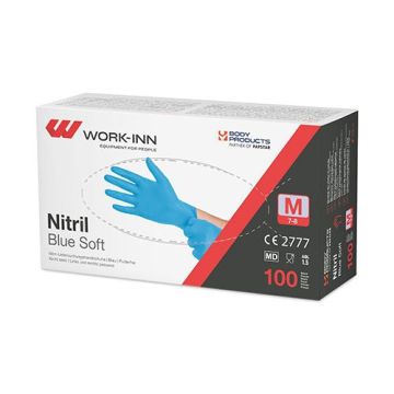 Nitril handschoenen ongepoederd "Blue Soft" maat M blauw