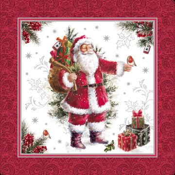 Servetten, 3-laags 1/4 vouw 40 cm x 40 cm "HoHoHo"