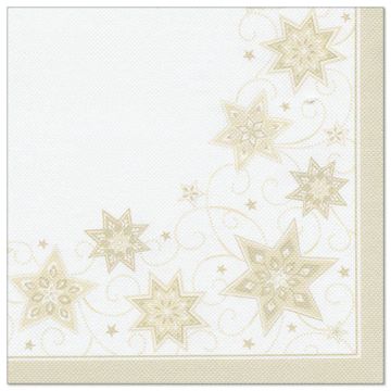 Servetten "ROYAL Collection" 1/4 vouw 40 cm x 40 cm champagne "Just Stars"