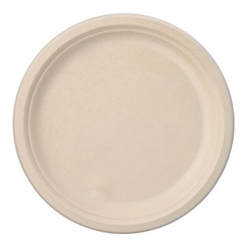 Borden van suikerriet "pure" 1-vaks Ø 26 cm · 2 cm natuur