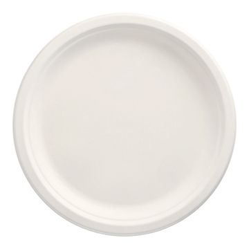 Bio rond bord suikerriet "pure" Ø 26 cm PFAS-vrij bagasse wit