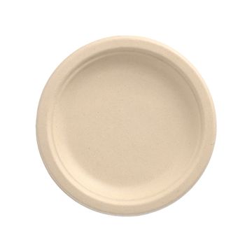 Bio rond bord suikerriet "pure" Ø 15 cm PFAS-vrij bagasse naturel