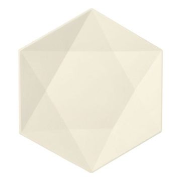 Bio amuse schaal suikerriet "pure" 6-hoekig 26 x 23 cm PFAS-vrij diamant bagasse wit 