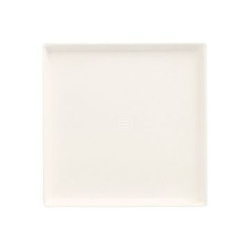 Vierkant amuse bouche bordje suikerriet "pure" 12,5 x 12,5 cm PFAS-vrij "Evasion" wit