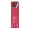 Bestecktaschen bordeaux, 23,5 x 7,3 cm, inklusive farbiger Bistro Serviette - Bild 1 thumbnail