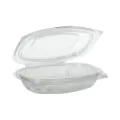 Feinkostbecher - Salatschalen To Go mit Klappdeckeln, PLA "pure" 250 ml 3,1 cm x 16,1 cm x 13,2 cm glasklar - Bild 1 thumbnail