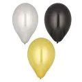 Luftballons Ø 25 cm schwarz/gold/silber - Bild 1 thumbnail