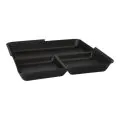 Mehrweg-Foodboxen 3-geteilt, 23,4 x 23,4 x 2,9 cm schwarz - Bild 1 thumbnail