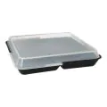 Mehrweg-Foodboxen 3-geteilt, 23,4 x 23,4 x 2,9 cm schwarz - Bild 3 thumbnail