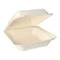 Menüboxen aus Zuckerrohr "pure" ungeteilt 20 x 22 cm weiss - Bild 1 thumbnail