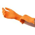 Nitril-Handschuhe, puderfrei orange "Orange" Größe S - Bild 2 thumbnail