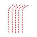 Papierstrohhalme Ø 6 mm · 22 cm rot/weiss "Stripes" flexibel - Bild 1 thumbnail