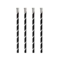 Papierstrohhalme mit Löffel "pure" Ø 8 mm · 20 cm schwarz/weiss "Stripes" - Bild 1 thumbnail