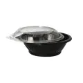 Salatschalen, PET 600 ml Ø 16,6 cm · 5,9 cm schwarz "Snap It" mit Deckel PET glasklar - Bild 3 thumbnail