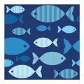 Servietten, 3-lagig 1/4-Falz 33 x 33 cm "Blue Fish" - Bild 1 thumbnail