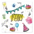 Servietten, 3-lagig 1/4-Falz 33 x 33 cm "Fun" - Bild 1 thumbnail