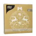 Servietten, 3-lagig 1/4-Falz 33 x 33 cm gold "Deers Couple" - Bild 2 thumbnail