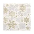 Servietten, 3-lagig 1/4-Falz 33 x 33 cm silber/gold "Flocons" - Bild 1 thumbnail