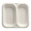 Siegelschalen aus Zuckerrohr 2-geteilt 4,2 x 24,5 x 26,5 cm weiss - Bild 1 thumbnail