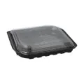 Sushi-Schalen rechteckig 21 x 18 cm x 4,3 cm schwarz mit transparentem Deckel - Bild 1 thumbnail