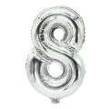 Zahlen-Luftballons aus Folie 35 x 20 cm silber "8" - Bild 1 thumbnail