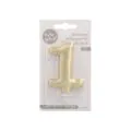 Zahlenkerze mit Halter 7 cm gold "1" - Bild 2 thumbnail
