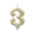 Zahlenkerze mit Halter 7 cm gold "3" - Bild 1 thumbnail